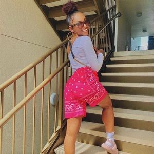Pink bandana shorts